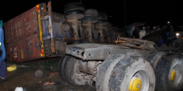 View of a fatal car accident in Londiani, Kenya