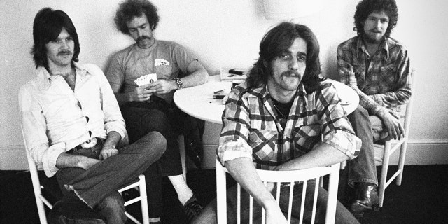 Eagles in 1973 posing for a portrait in London