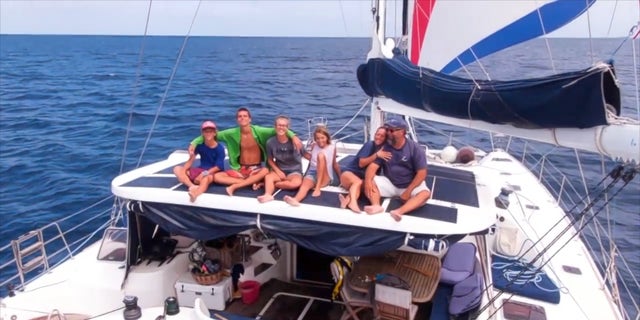 Homeschooling family at sea