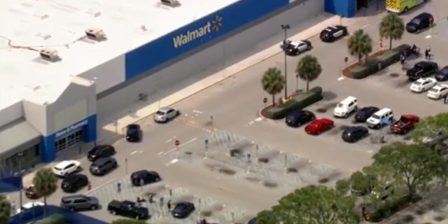 Aerial view of Florida City Walmart parking lot