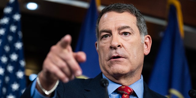 UNITED STATES - JUNE 14: Chairman Mark Green, R-Tenn., conducts a news conference ahead of the House Homeland Security Committee hearing to "Examine Secretary Mayorkas' Dereliction of Duty," in Cannon Building on Wednesday, June 14, 2023. (Tom Williams/CQ-Roll Call, Inc via Getty Images)
