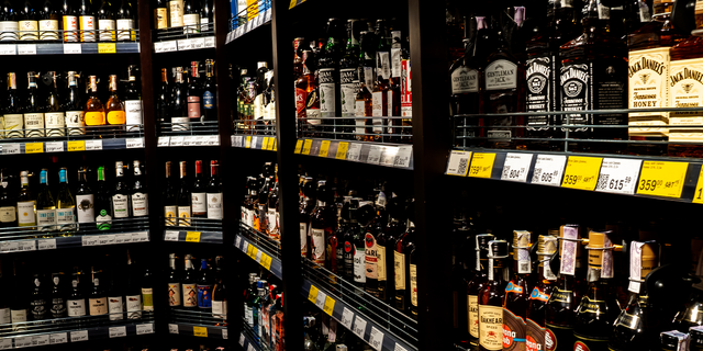 Alcohol on store shelves 