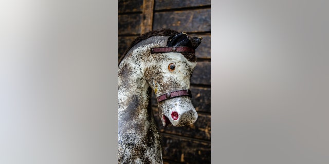 Close-up of a "haunted" rocking horse