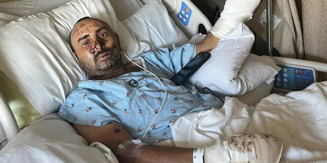 Hector Mayoral injured in a hospital bed