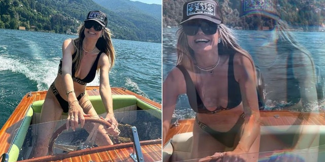 Heidi Klum rocks tiny black bikini while on holiday in Italy