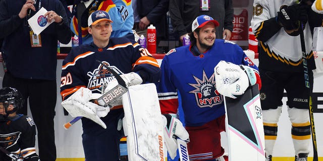 Igor Shesterkin and Ilya Sorokin during the 2023 NHL All Star game
