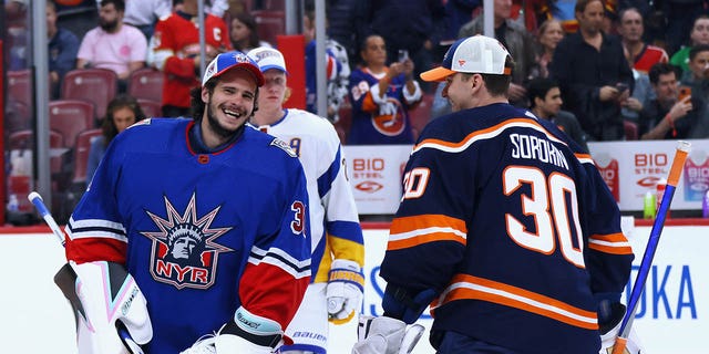 Igor Shesterkin and Ilya Sorokin during the 2023 NHL All Star game