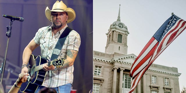 jason aldean playing guitar/maury county courthouse