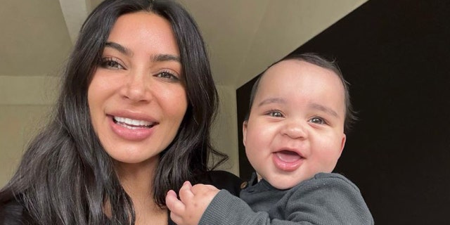 Kim Kardashian with her nephew Tatum