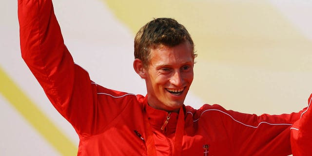 Martin Kirketerp celebrates gold