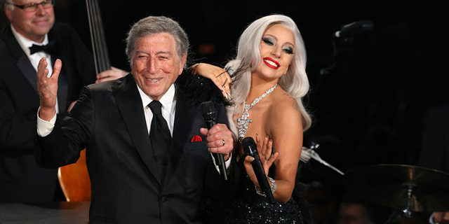 Lady Gaga and Tony Bennett performing