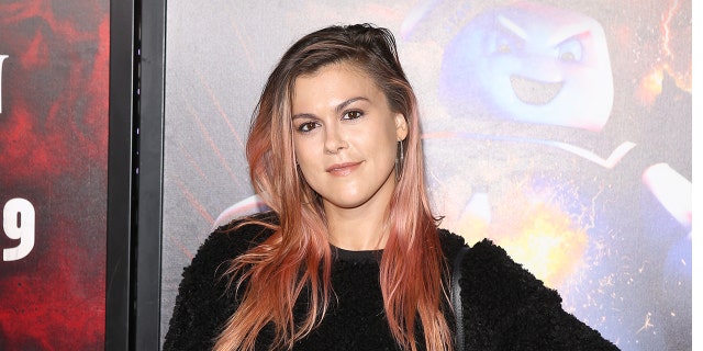 Lindsey Shaw with pink hair