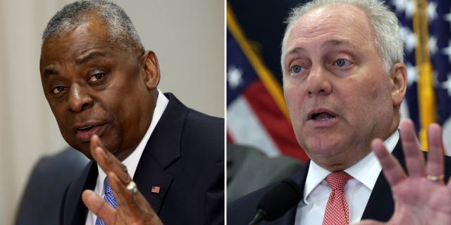 Lloyd Austin, left and Steve Scalise, right