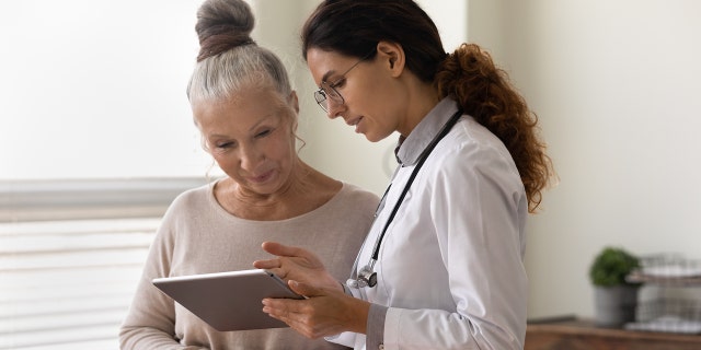 Older woman at doctor