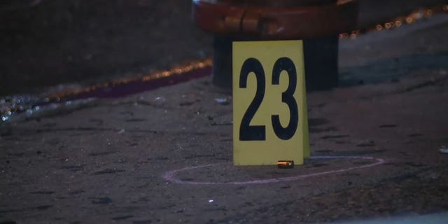 evidence marker and bullet casing