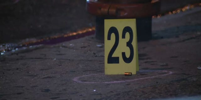 evidence marker and bullet casing