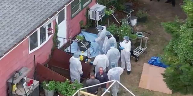Drone footage of officers searching Gilgo suspect house