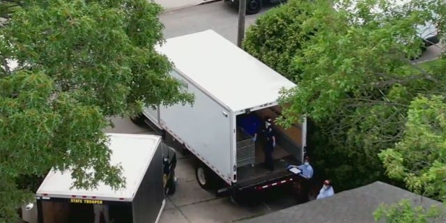 Drone footage of officers searching Gilgo suspect house