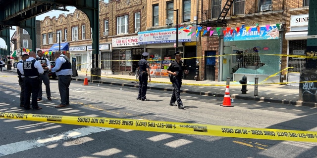 NYPD officers at shooting scene