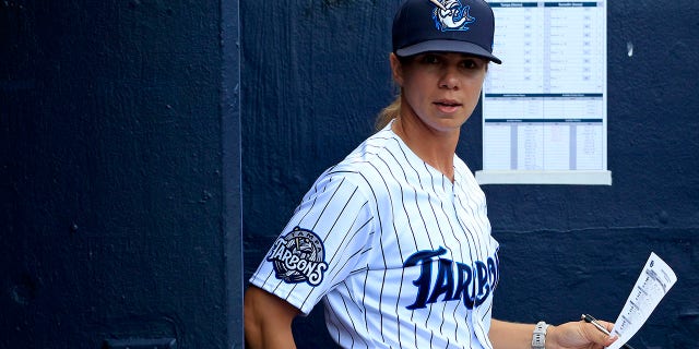 Rachel Balkovec in dugout