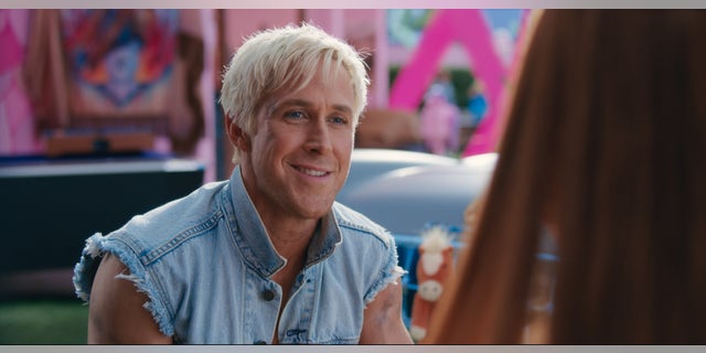 Ryan Gosling in character as Ken.