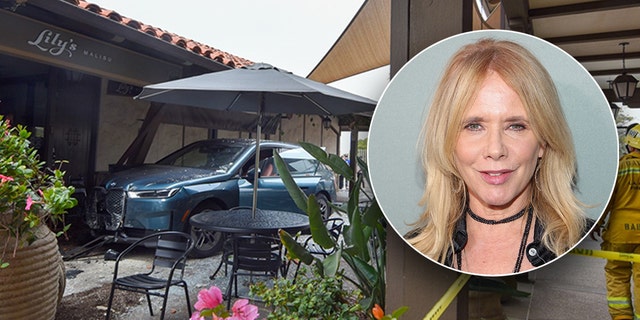 Rosanna Arquette blue BMW crashed into local restaurant in Malibu