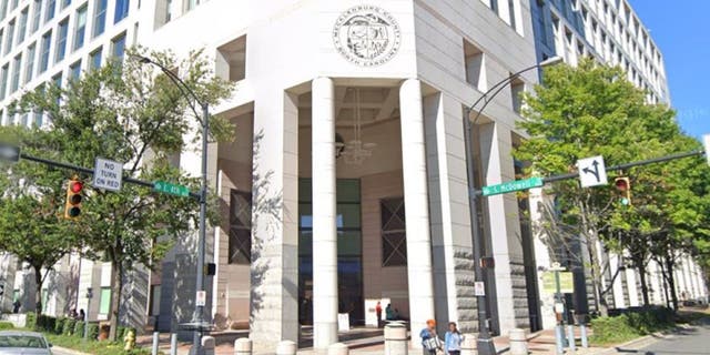 entrance to Mecklenburg County, North Carolina courthouse