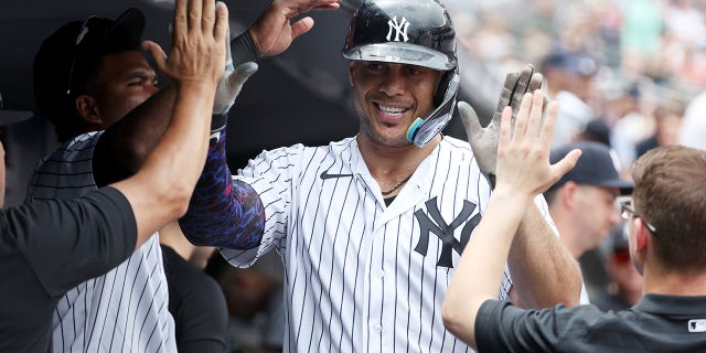 Giancarlo STanton celebrates