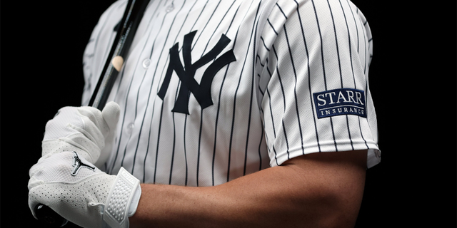 Yankees jersey with ad