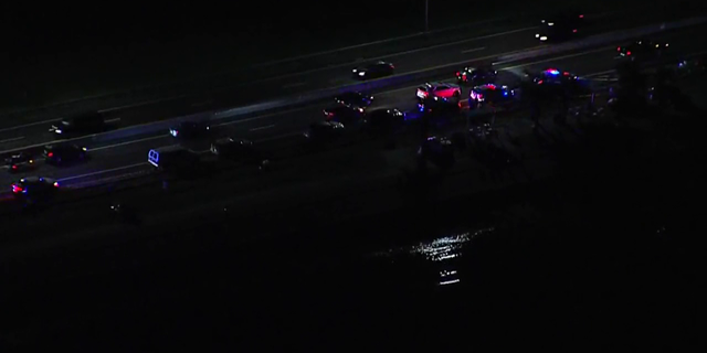 Aerial view of police response to shooting