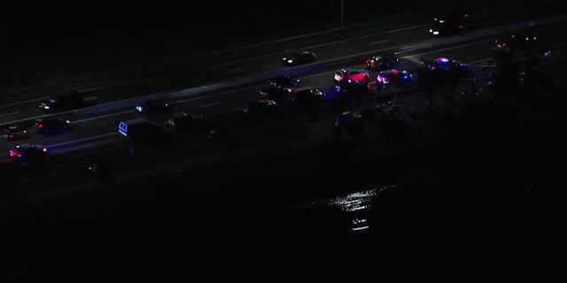 Aerial view of police response to shooting