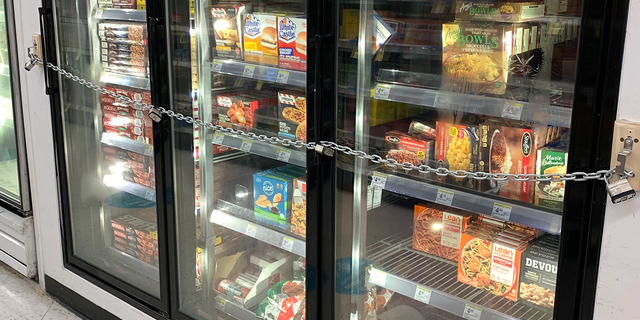 Pizza and microwavable food locked up in San Francisco Walgreens