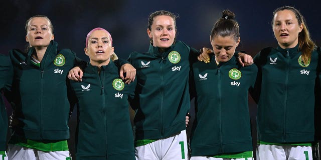 Republic of Ireland players during a WWC friendly