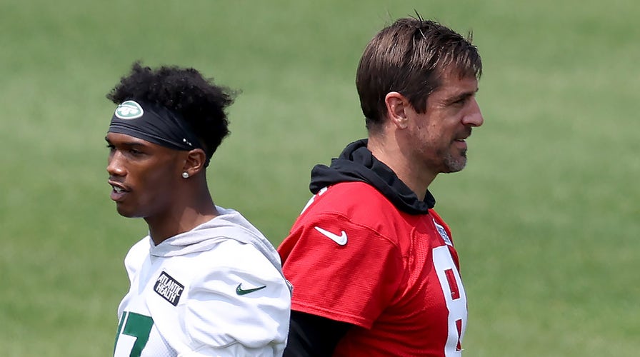 Aaron Rodgers hits Garrett Wilson for viral touchdown catch at Jets  practice as chemistry develops