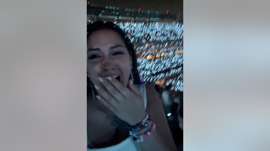 new york girl excited at concert