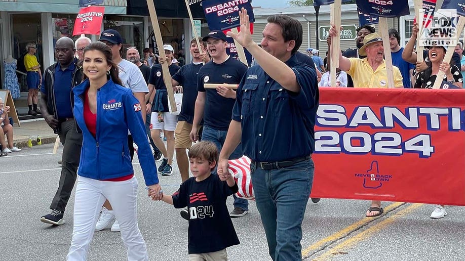 Florida Governor Ron DeSantis with his wife and son