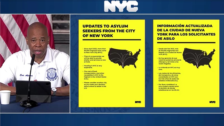 NYC issues posters telling migrants to ‘consider another city,’ warns of sky-high prices