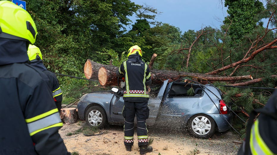 Croatian firefighter dies during extremely powerful Balkan storm following heat wave