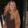 Anjelica Huston and Jerry Hall arriving to mick jagger's birthday party