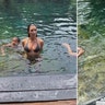 Kim Kardashian posing in the water