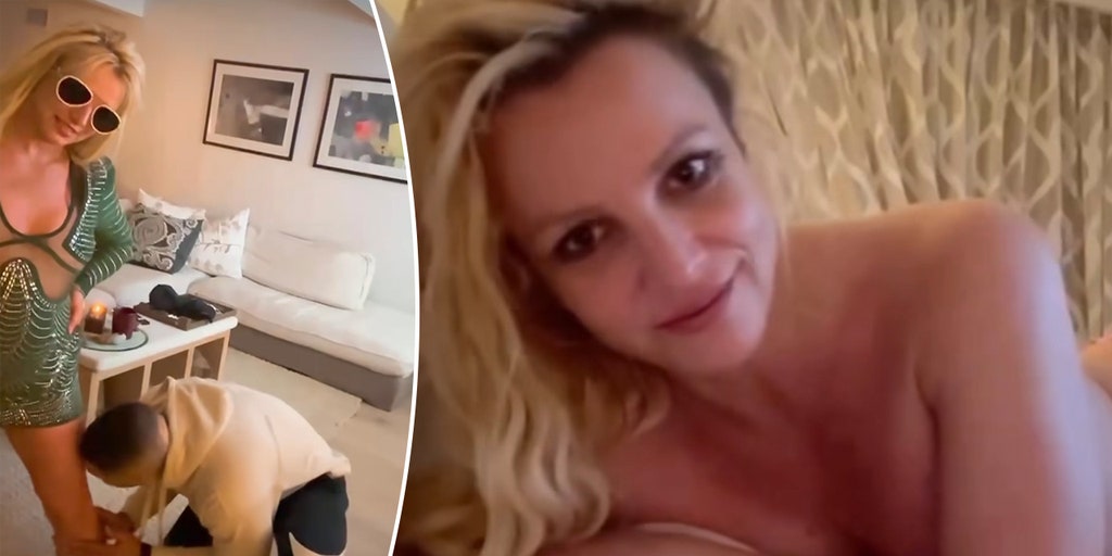 1024px x 512px - Britney Spears gets licked by mystery man, goes topless in new videos  shared days after announcing divorce | Fox News