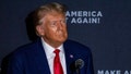Former US President and 2024 presidential hopeful Donald Trump speaks during a campaign rally at Windham High School in Windham, New Hampshire.