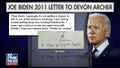 A graphic from "The Story" showing an excerpt from a letter from Joe Biden to Devon Archer, obtained by the New York Post.