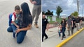 Utah police &lsquo;fill in dads&rsquo; walk son of fallen officer to first day of kindergarten