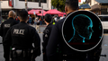 Los Angeles Police Department (LAPD) officers in 2021. (Photo by Patrick T. FALLON / AFP) (Photo by PATRICK T. FALLON/AFP via Getty Images) Illustration of AI