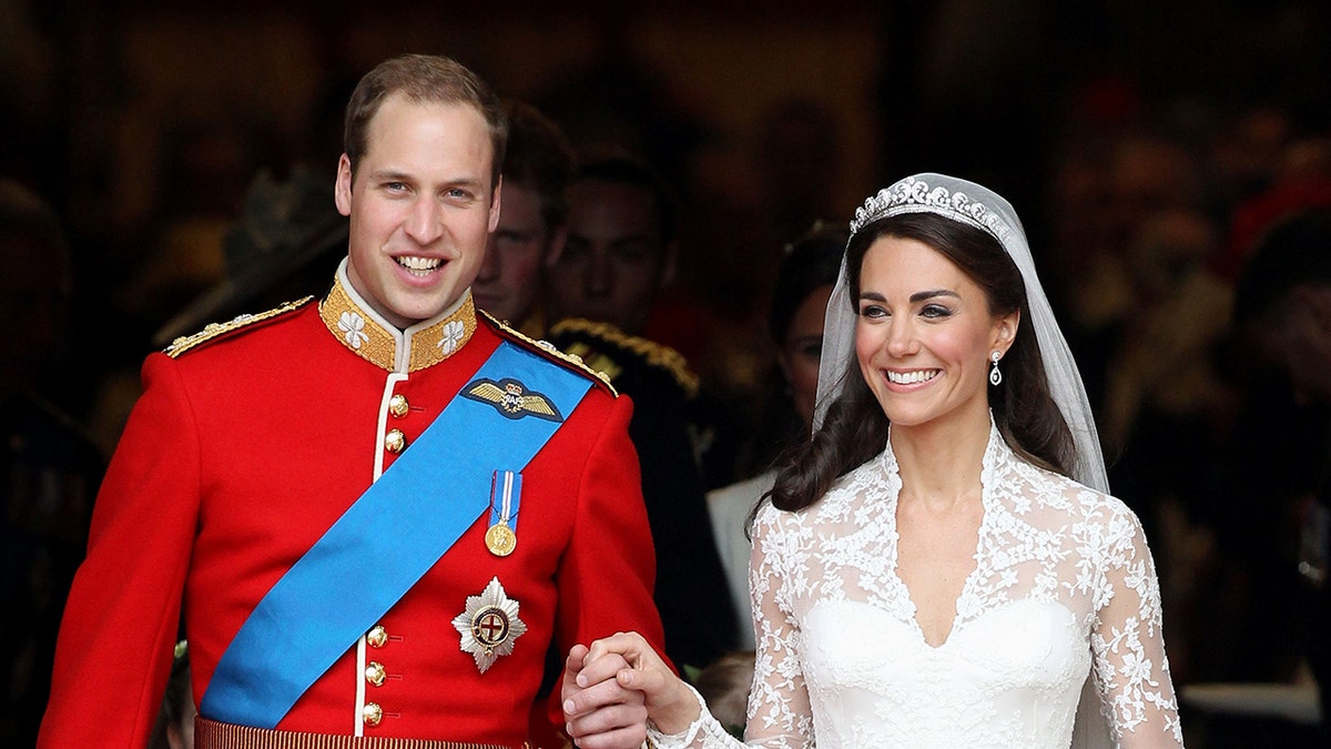 Kate Middleton on her wedding day with Prince William