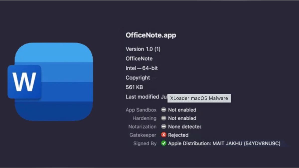 Screenshot of OfficeNote.app.