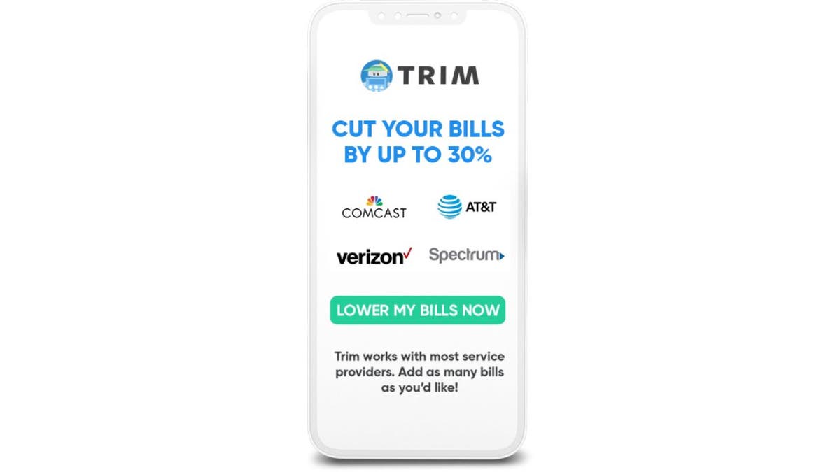 Photo of an advertisement for Trim.