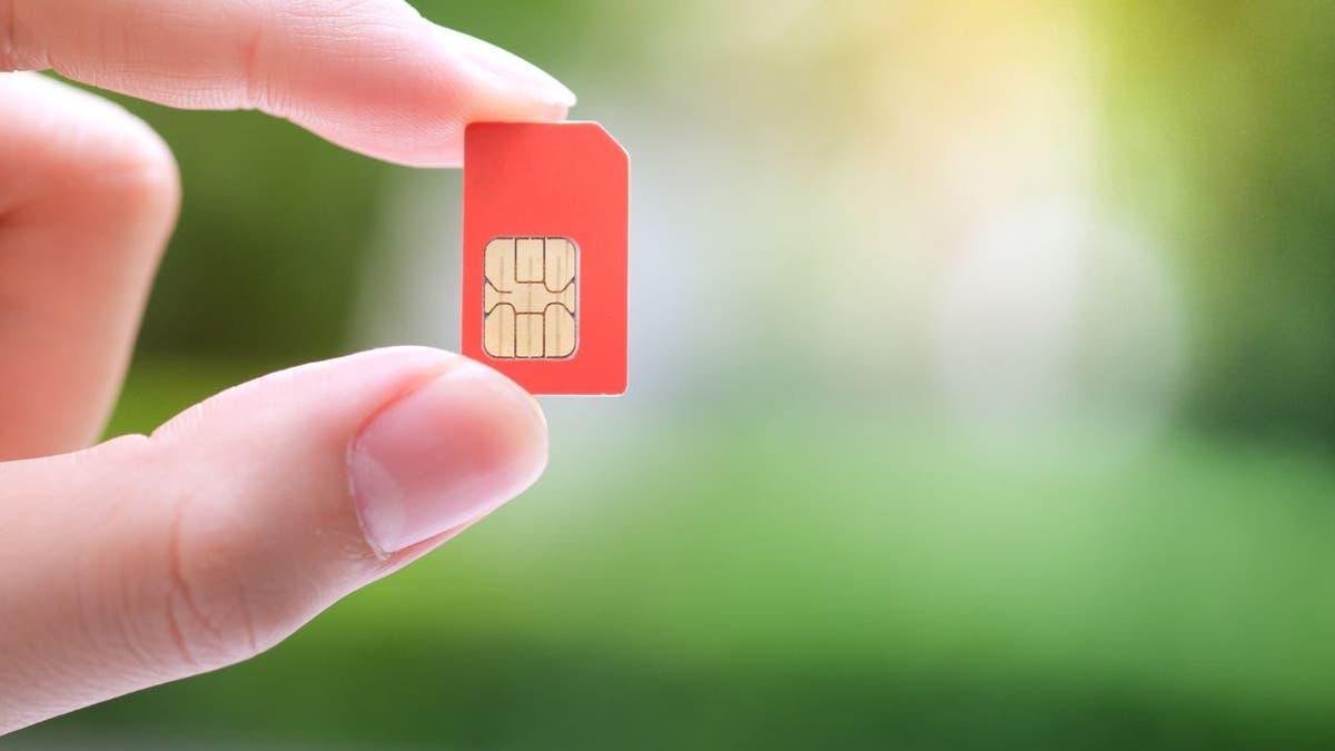 Photo of a person holding up a SIM card.