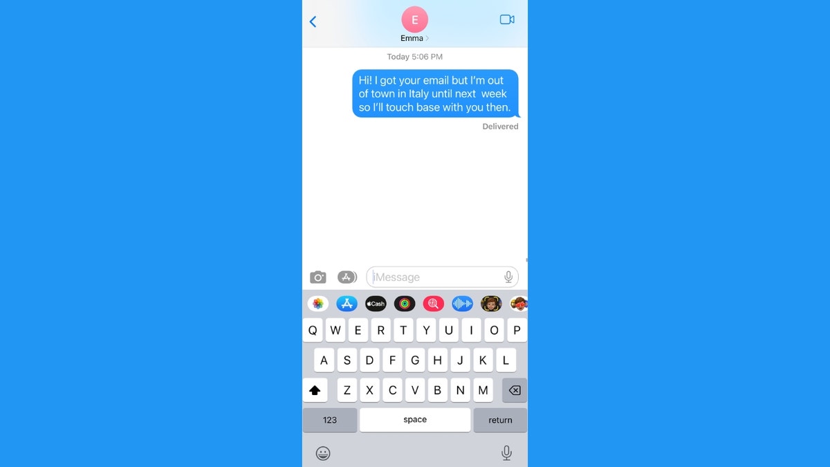 Screenshot of the iMessage app.